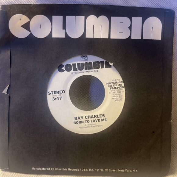 RAY CHARLES Born to Love Me - Columbia 45 Vinyl RARE Promo EX! ULTRASONIC CLEAN! - Picture 1 of 6